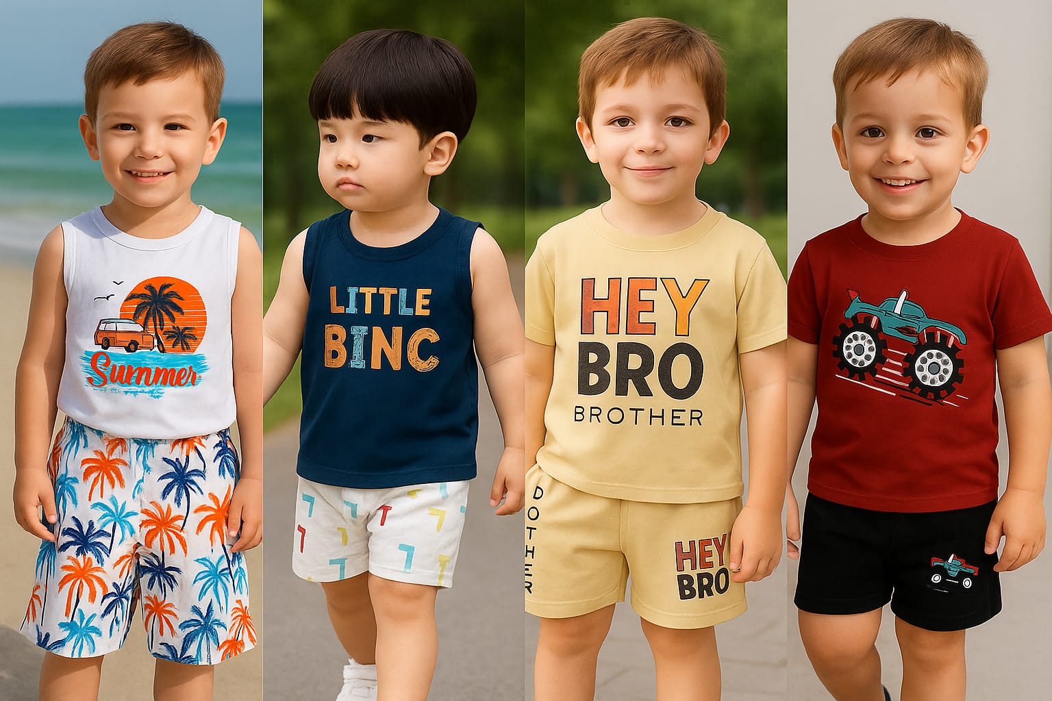 Boys t-shirt and pant set (4 set combo)