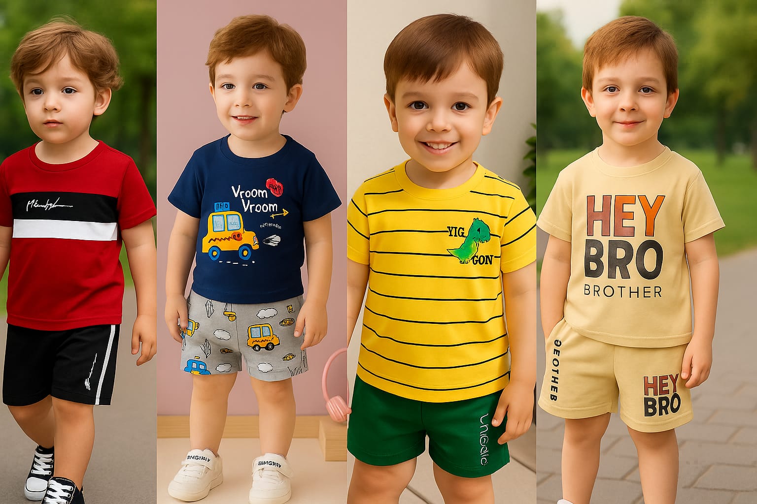 Boys t-shirt and pant set (4 set combo)