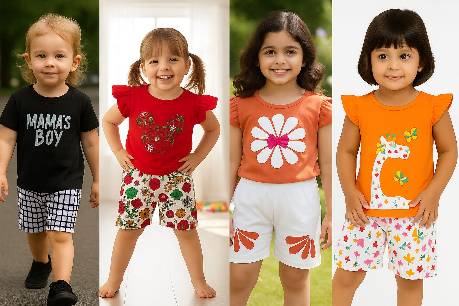 Girls t-shirt and pant set (4 set combo)