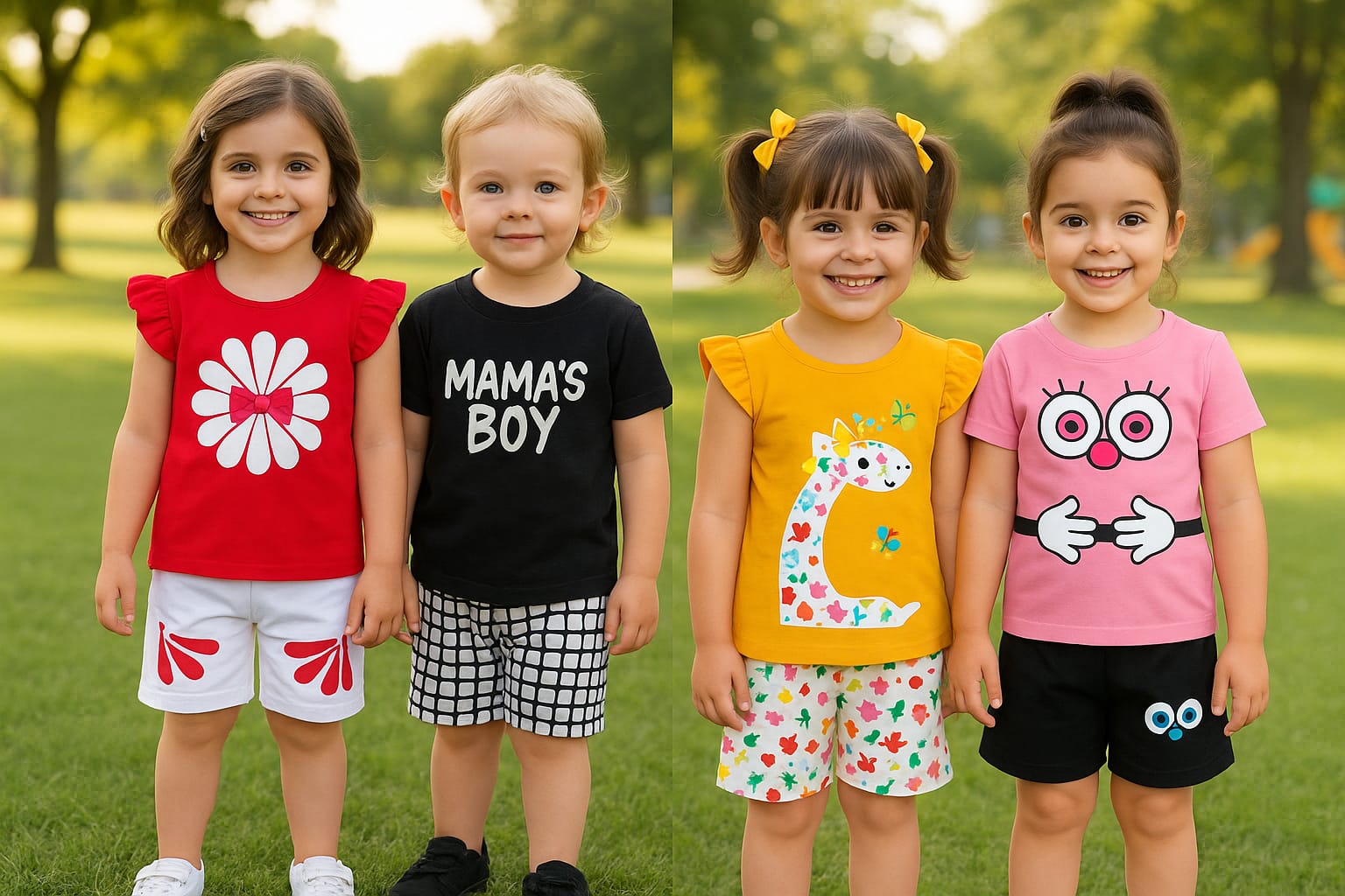 Girls t-shirt and pant set (4 set combo)