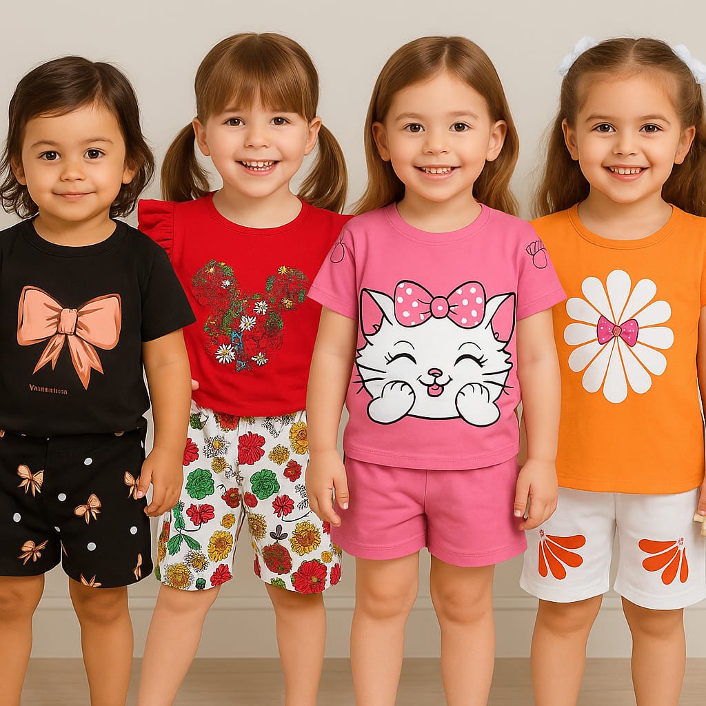 Girls t-shirt and pant set (4 set combo)