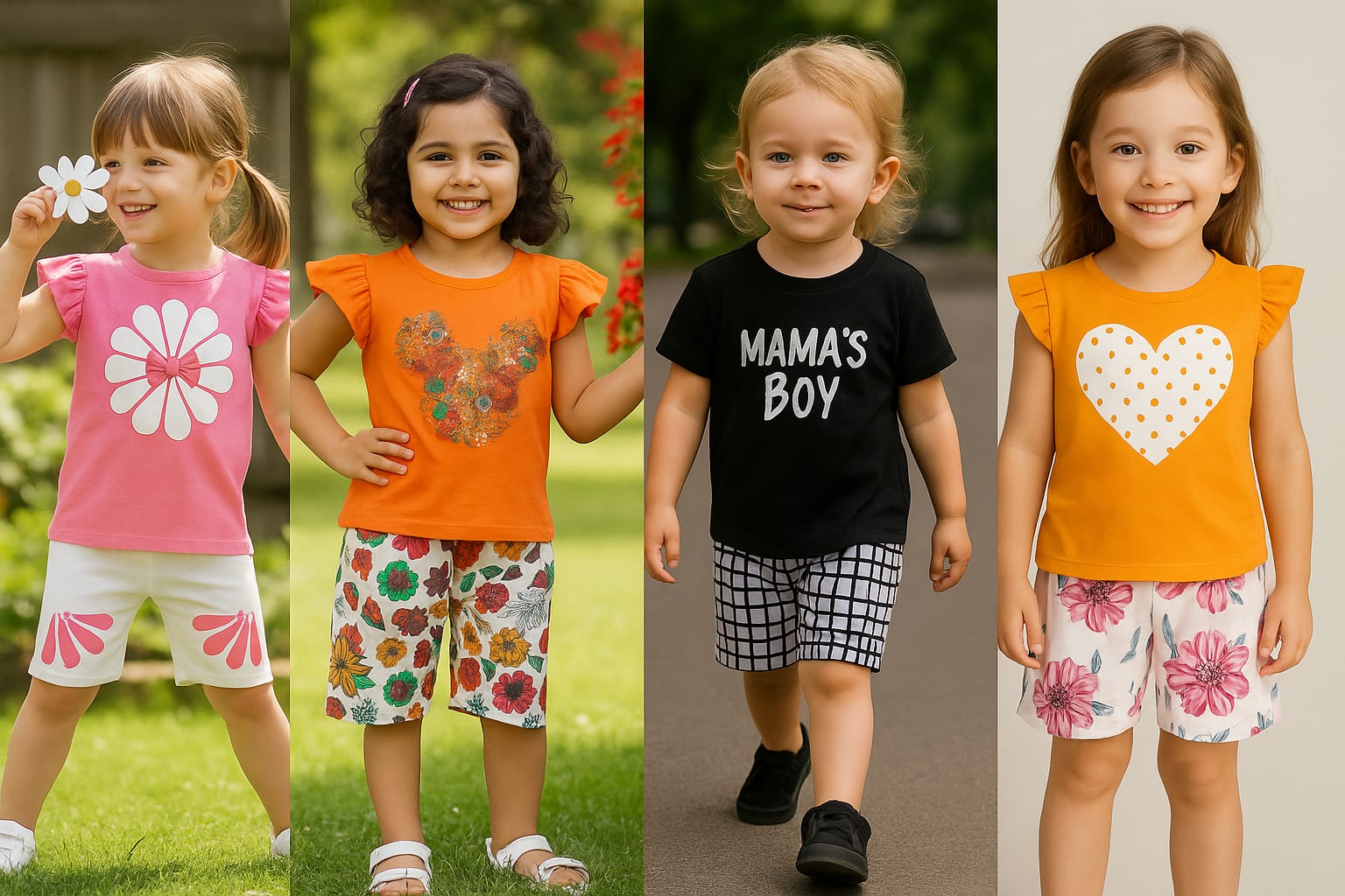 Girls t-shirt and pant set (4 set combo)